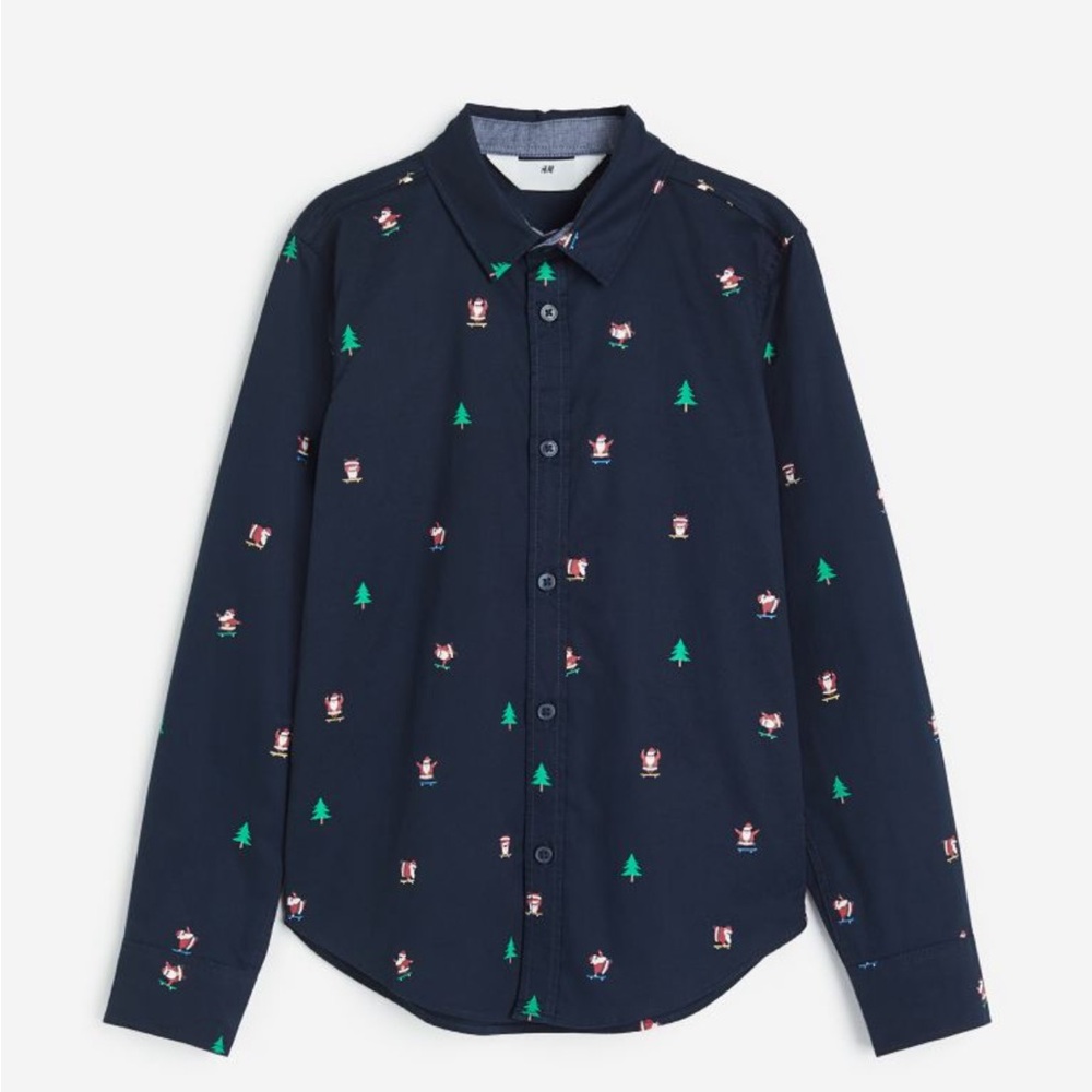 H&M boys cotton Christmas dress shirt